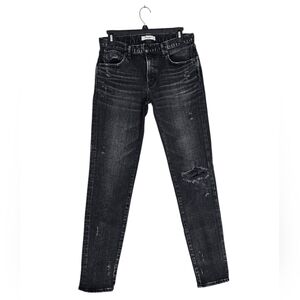 Moussy Vintage High Rise Black Distressed Ankle Moto Skinny Jeans 27 Preowned
